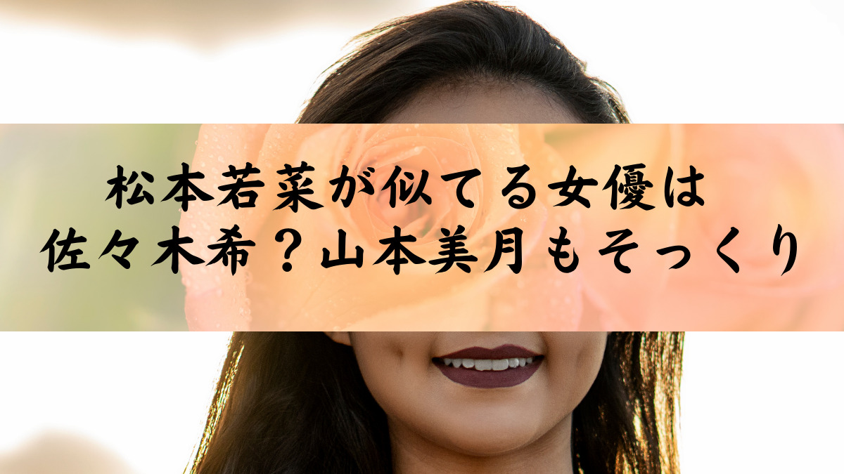 松本若菜が似てる女優は佐々木希 山本美月にもそっくり カオスなlifeブログ